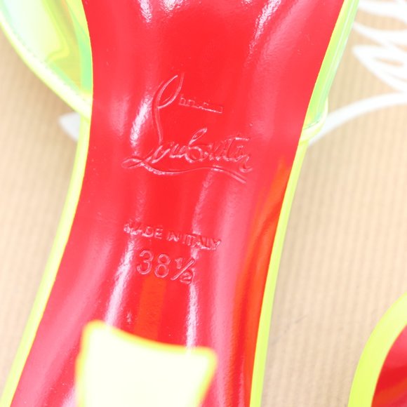 Christian Louboutin Condorapik Yellow Iridescent Spike Mule Sandals - Picture 11 of 13